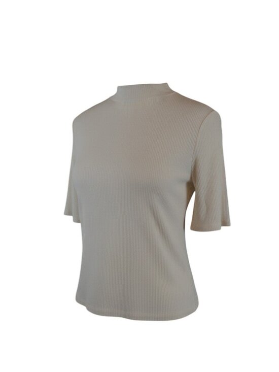 Topshop White Ribbed Lace Up Top US 10 - Picture 3 of 3